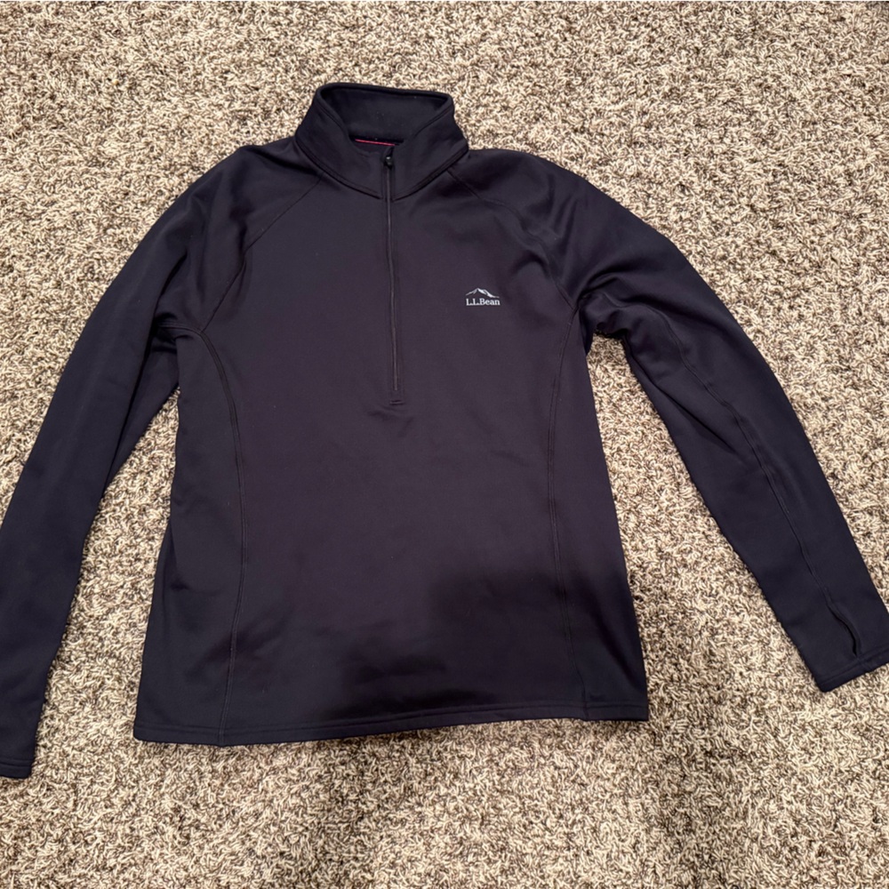 L.L. Bean Black 1/4 Zip Base Layer Top Men’s Large